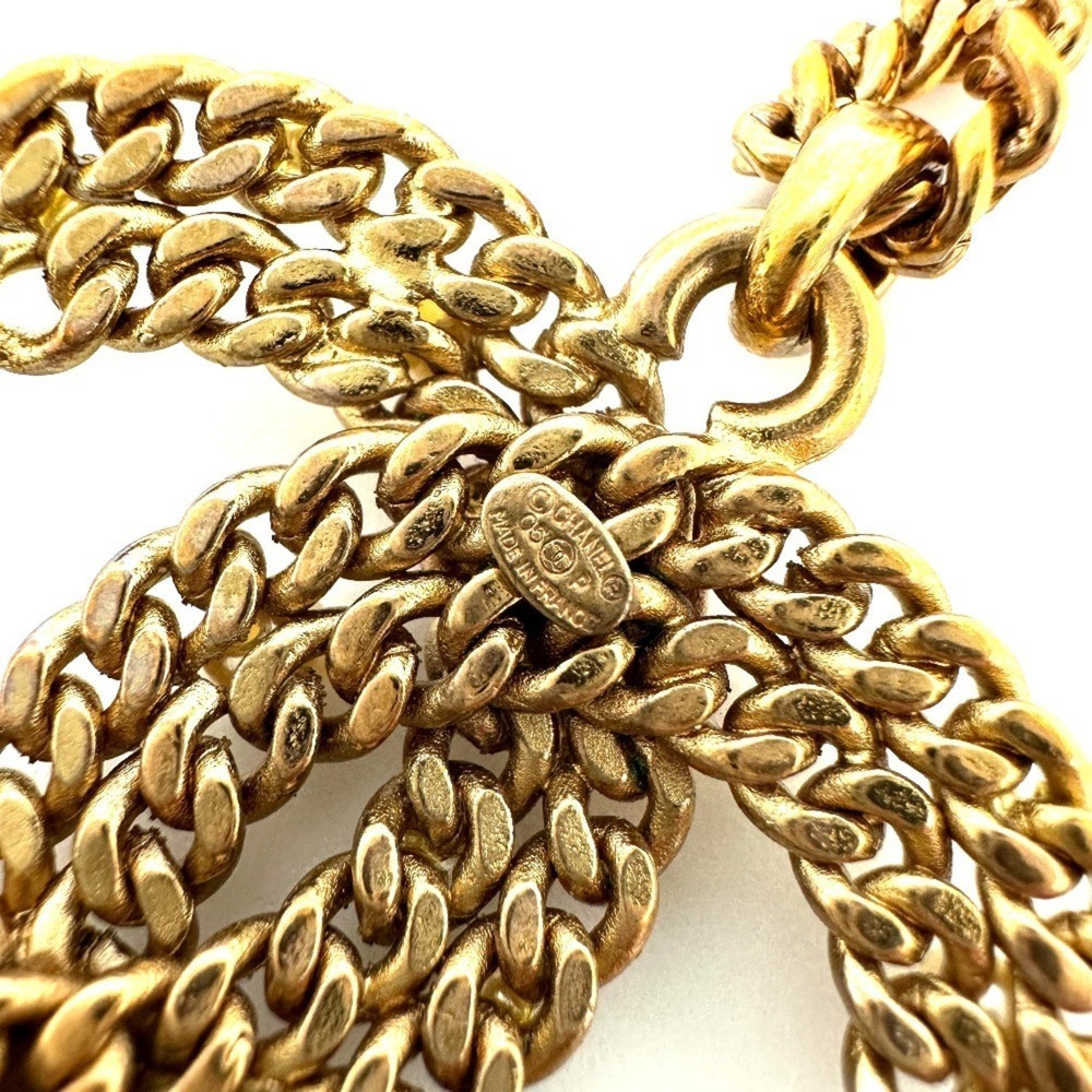 CHANEL Gold Pearl Logo Necklace - Picture 6 of 9